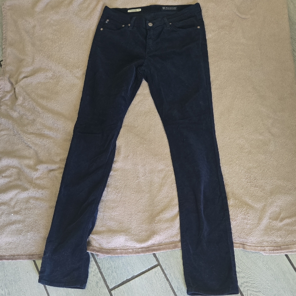 AG Adriano Goldschmied Navy Corduroy Trousers — Size 28R